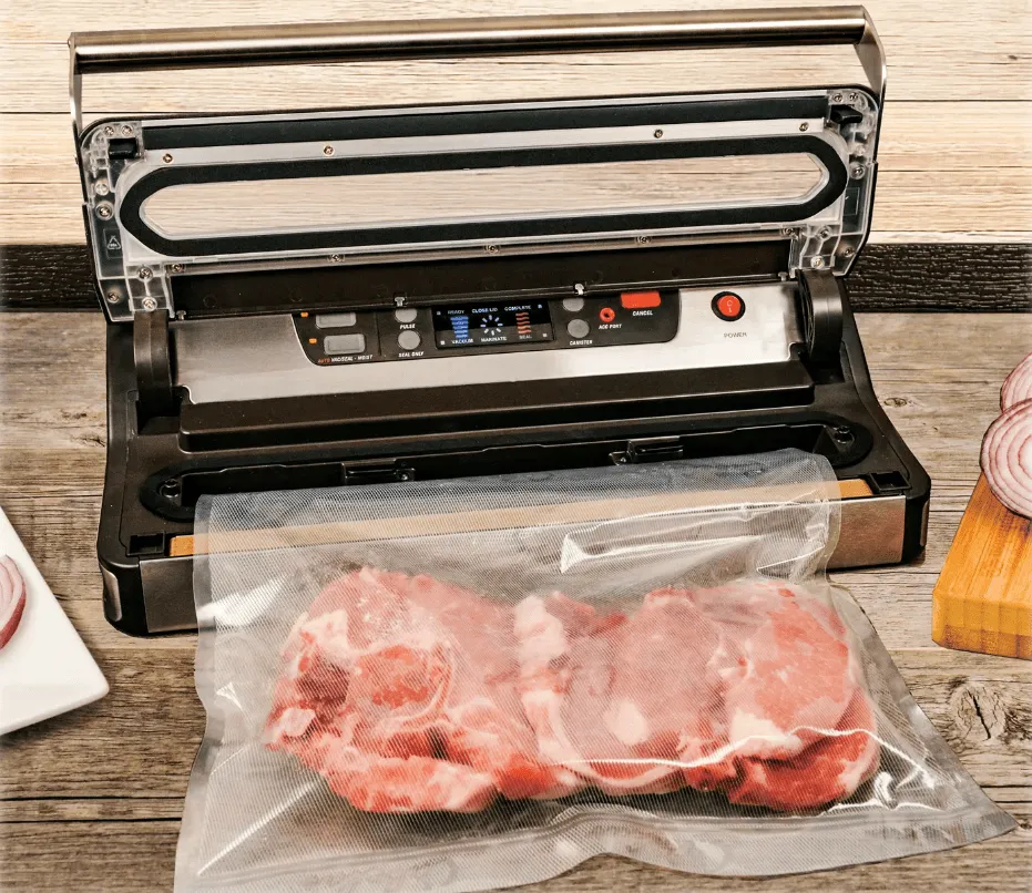 Cabela’s 15” Commercial-Grade Vacuum Sealer sealing a large cut of meat