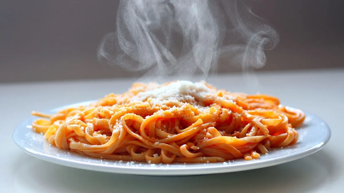 Steaming plate of food