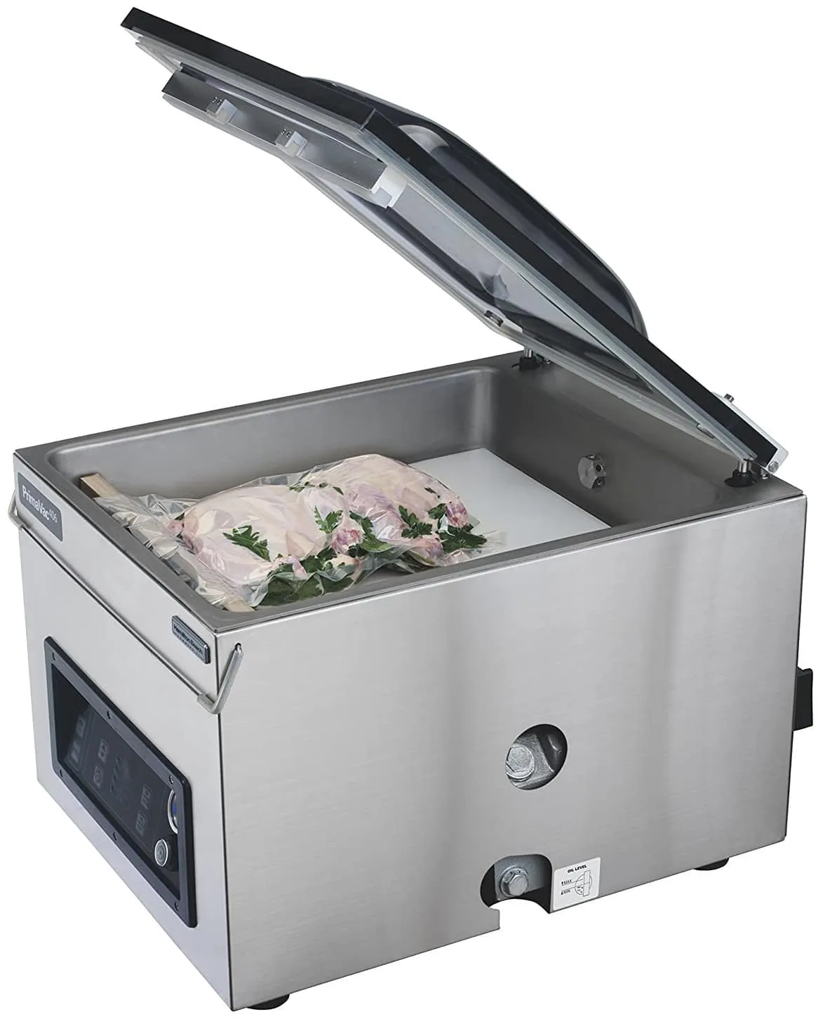 Hamilton Beach PrimaVac 406 commercial vacuum sealer with chamber lid open