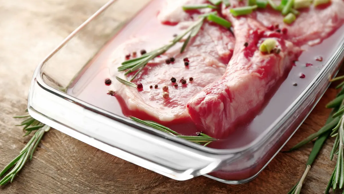 Meat sitting in a marinade