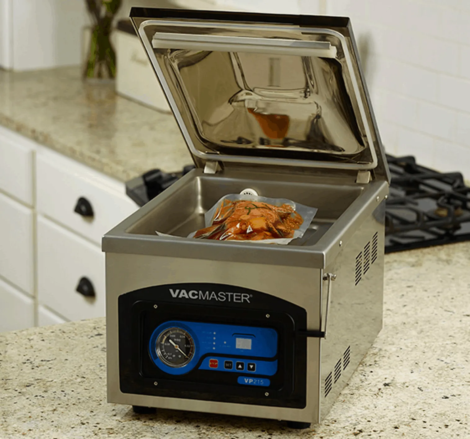 VacMaster VP215 with vacuum food pouch