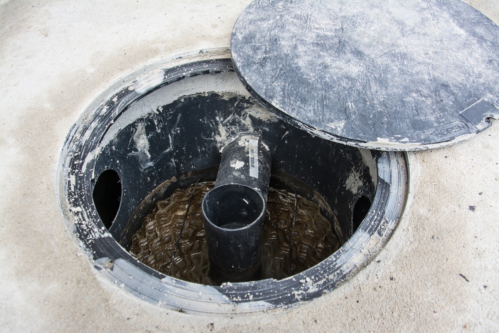 Inside view of septic tank